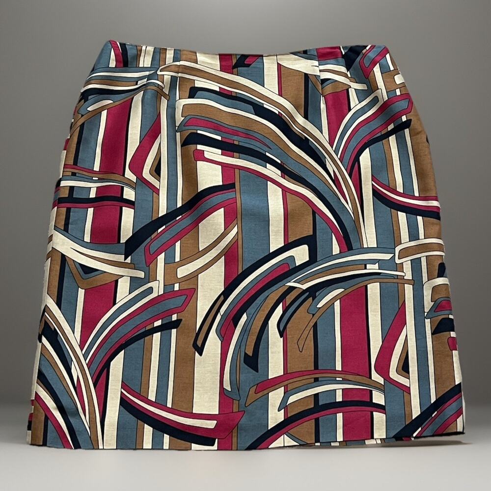 Talbots Skirt Size 14 Abstract Silk Wool Blend Office Career Artsy Boho